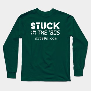 Stuck in the '80s white logo with URL Long Sleeve T-Shirt